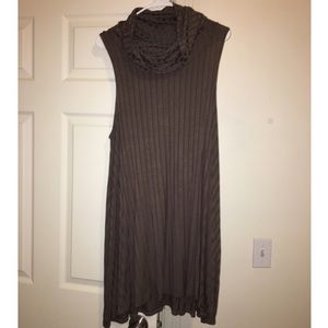 Cowl Neck Rib Sweater Dress